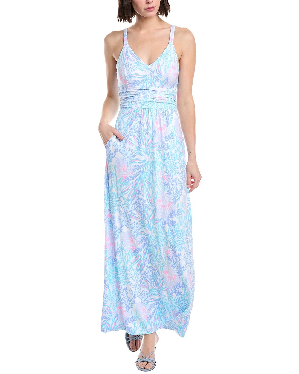 NWT Lilly Pulitzer Blake Maxi Dress Pastel Tropical Floral Sleeveless 00